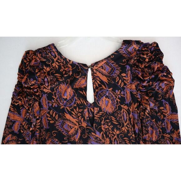 Free People OB1068116 Women's Sz XS Black Floral Print Hello Lover Tunic Top - Picture 7 of 9